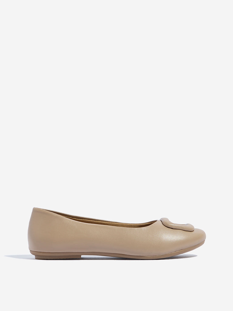 LUNA BLU Taupe Solid Ballerina