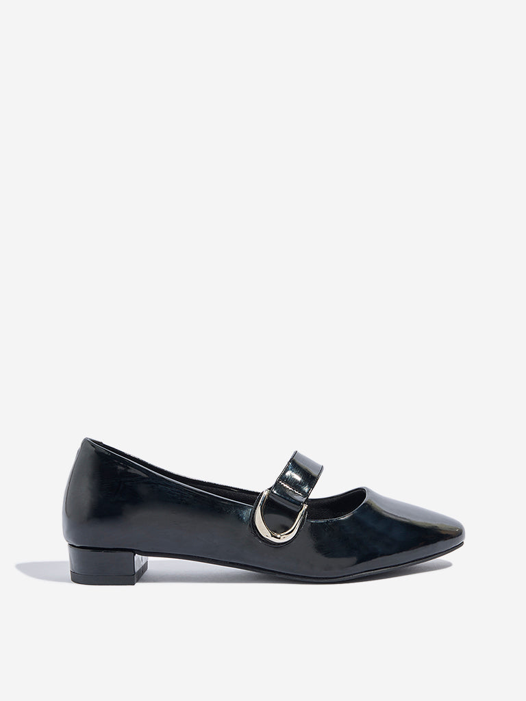 Westside LUNA BLU Women's Black Mary Jane Shoes Side View