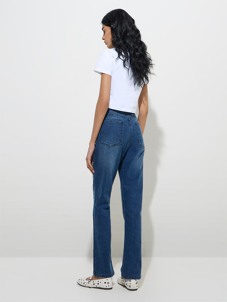 Nuon Dark Blue Relaxed - Fit High - Rise Jeans
