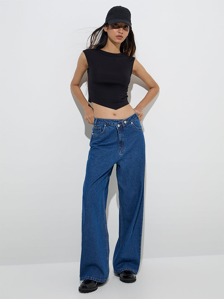 Nuon Dark Blue Relaxed - Fit Mid - Rise Jeans