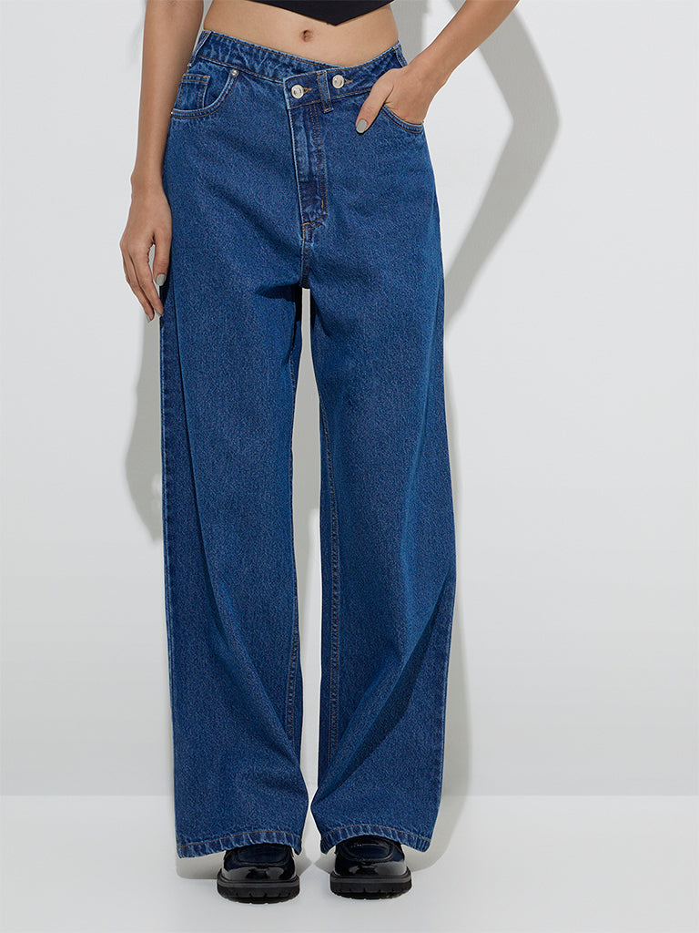Nuon Dark Blue Relaxed - Fit Mid - Rise Jeans