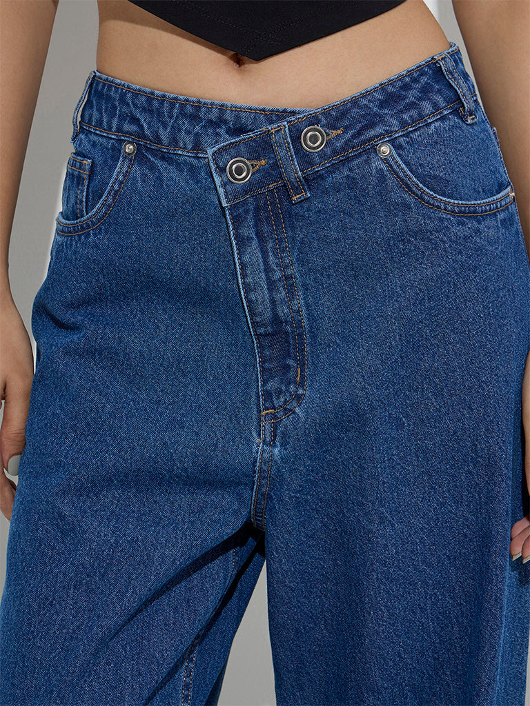Nuon Dark Blue Relaxed - Fit Mid - Rise Jeans