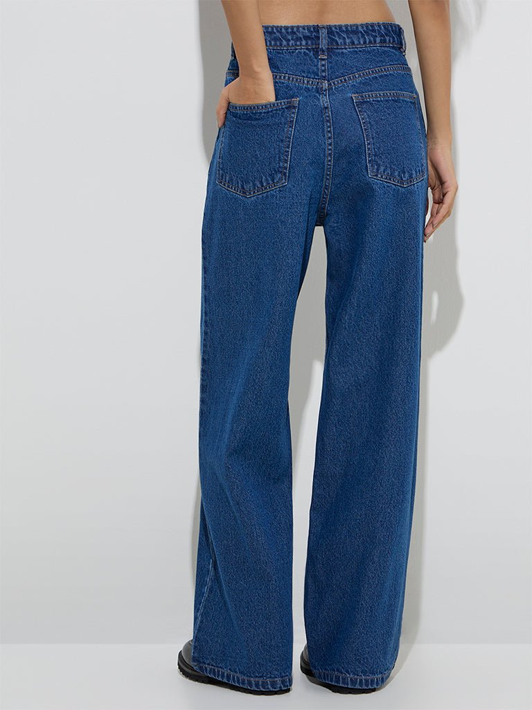 Nuon Dark Blue Relaxed - Fit Mid - Rise Jeans