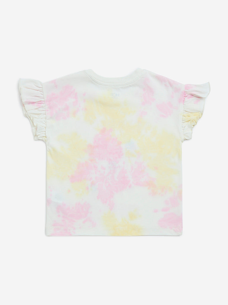HOP Kids Multicolour Tie-Dye Design Cotton Top