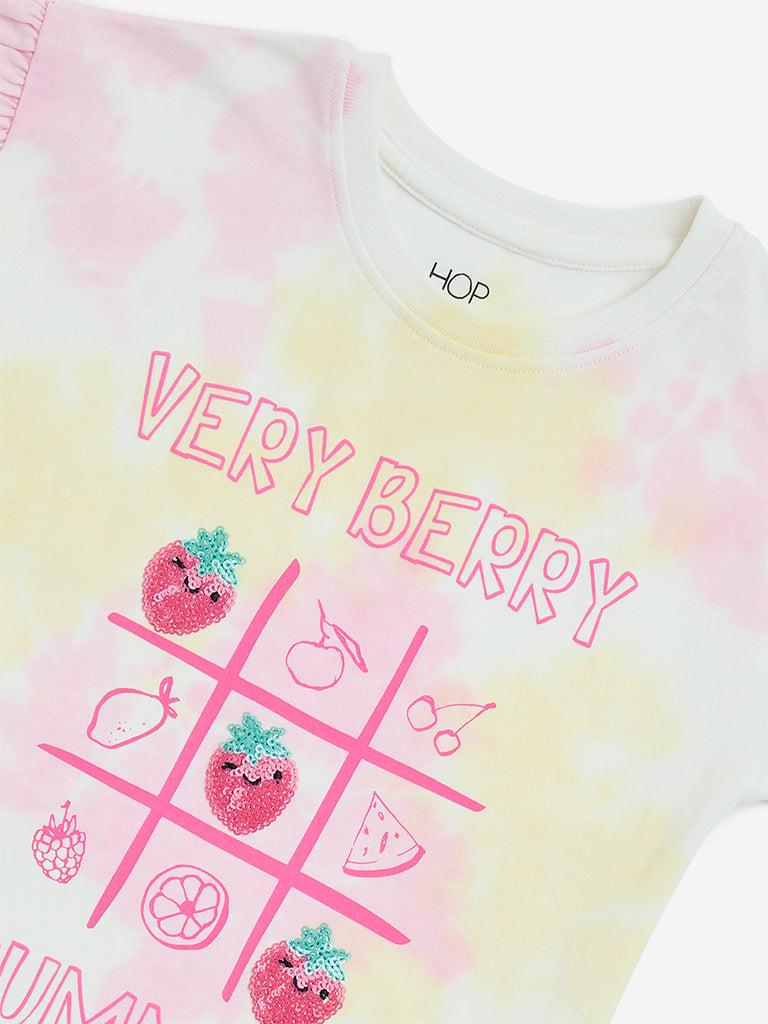 HOP Kids Multicolour Tie-Dye Design Cotton Top