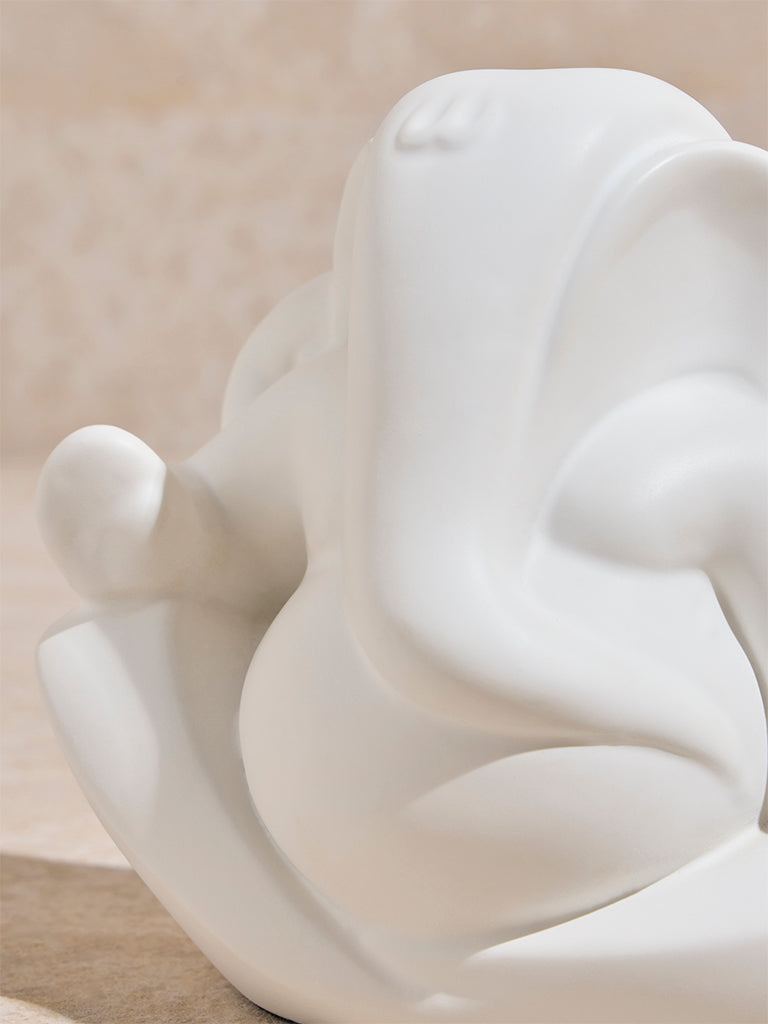 Westside Home White Marble Ganesh Figurine