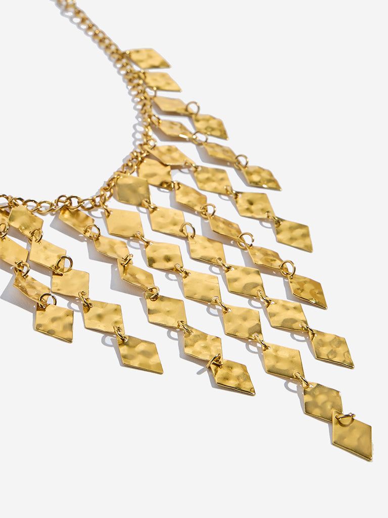 Westside Accessories Gold Spiral Statement Necklace