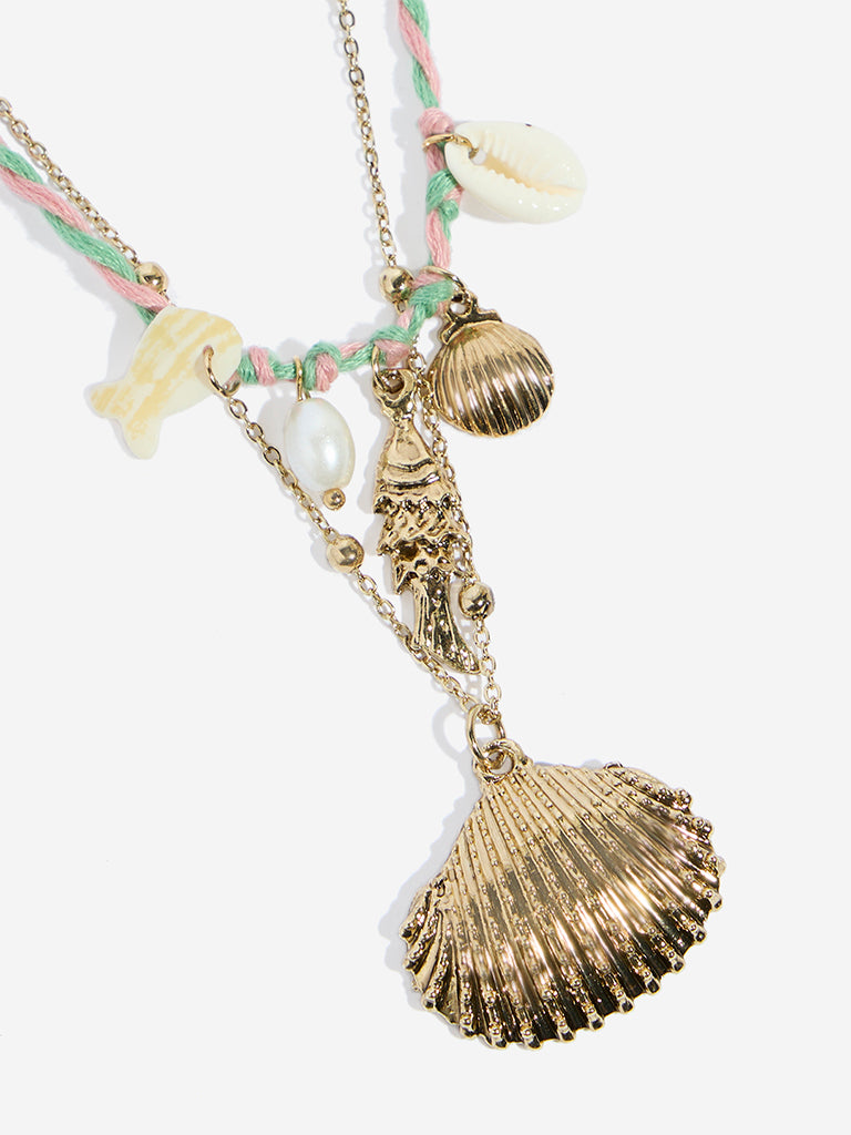Westside Accessories Gold Beach Charm Necklace Set - Pack of 2