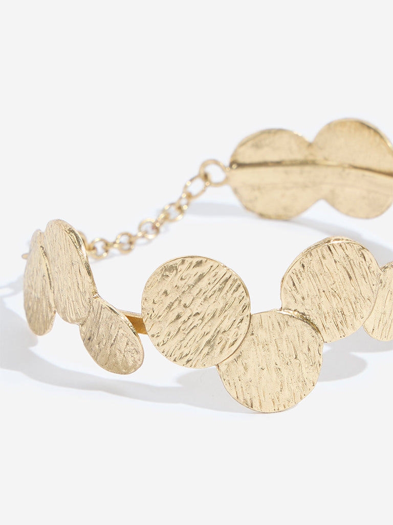 Westside Accessories Gold Textured Statement Cuff Bracelet