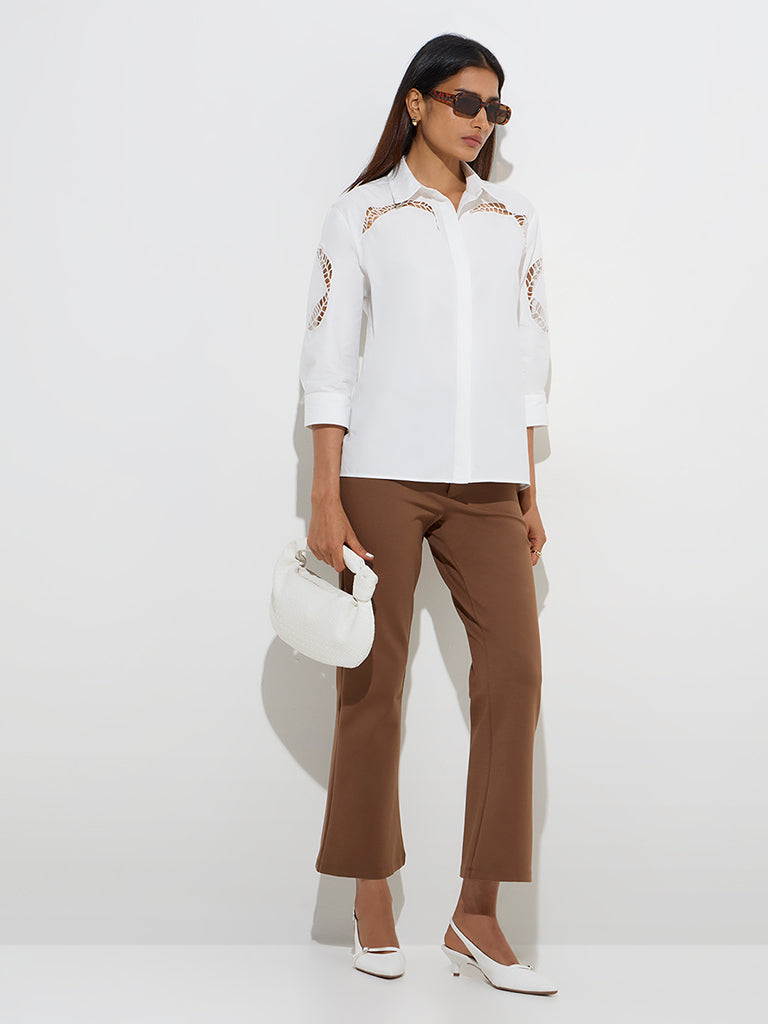 Wardrobe Ivory Cutout-Detailed Shirt