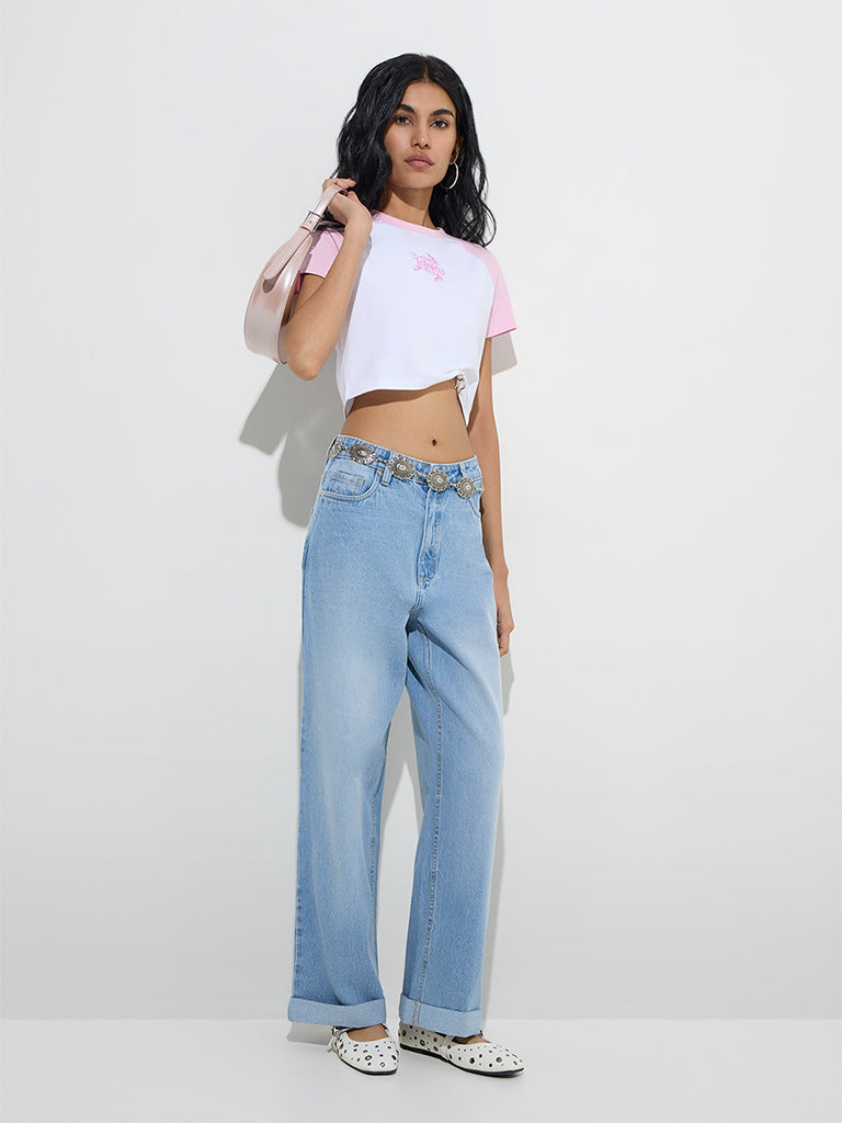 Nuon Blue Relaxed - Fit High - Rise Jeans