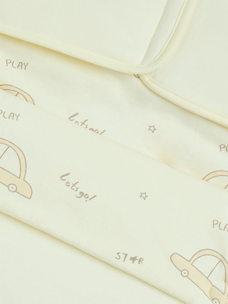 Westside HOP Baby Boy's Yellow Printed Cotton Sleeping Bag for Casual Wear Zoomed View