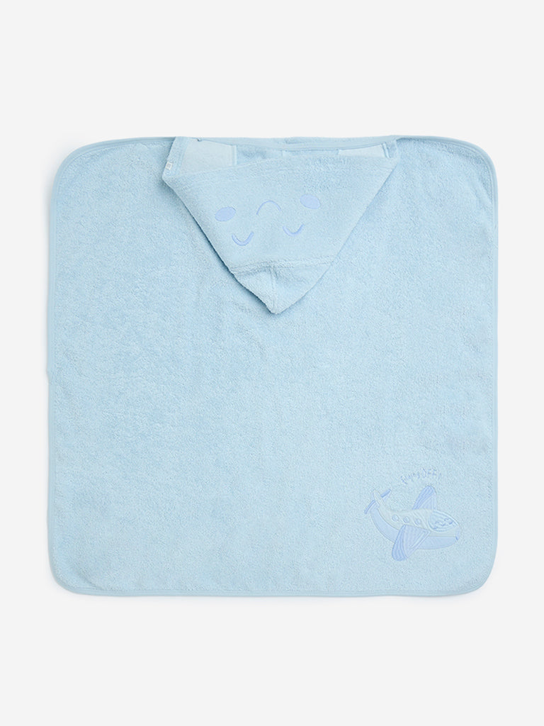 Westside HOP Baby Boy's Blue Smiley-Themed Cotton Towel for Casual Wear Zoomed View