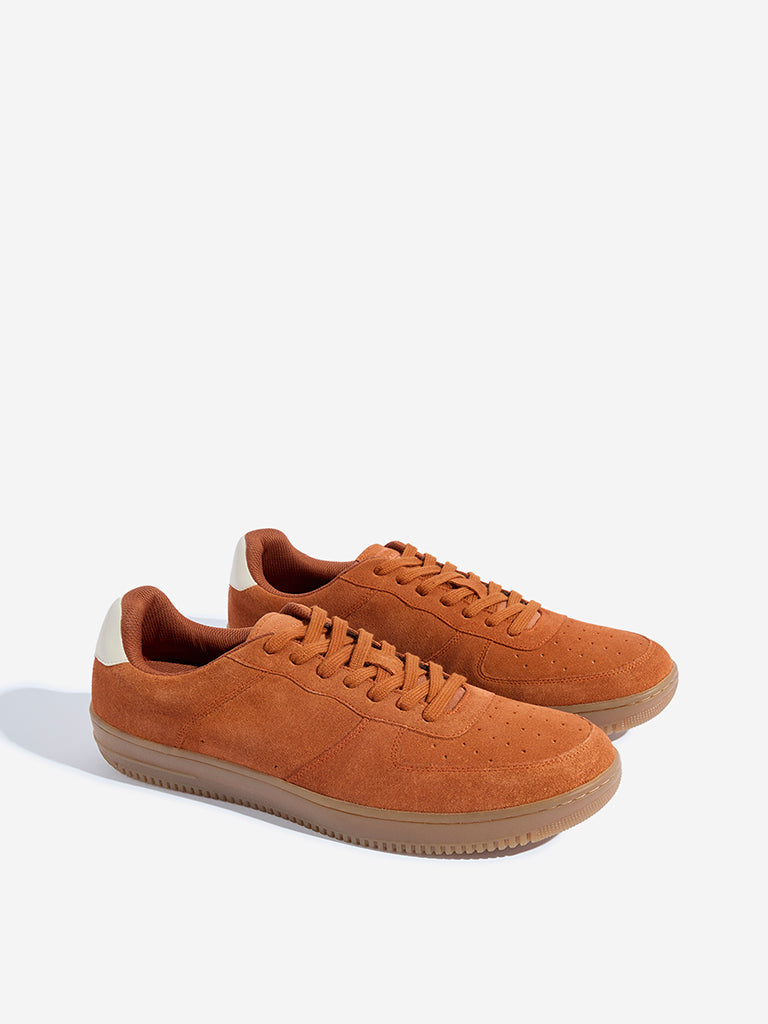 SOLEPLAY Rust Suede Lace-Up Sneakers