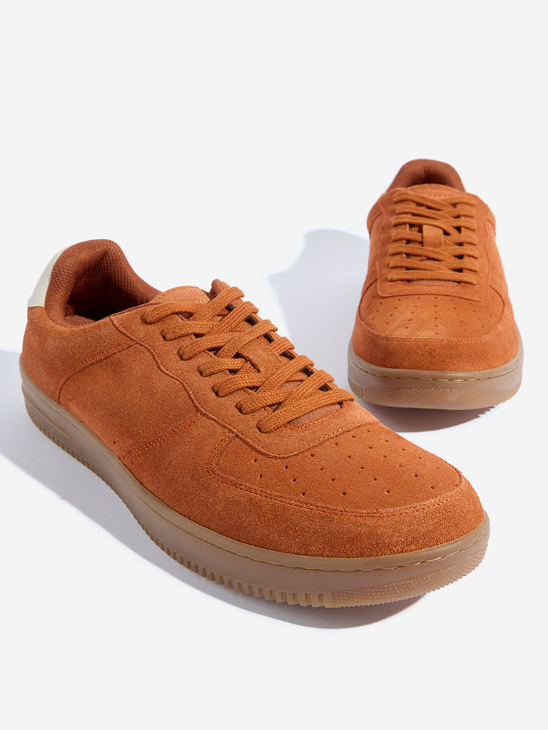 SOLEPLAY Rust Suede Lace-Up Sneakers