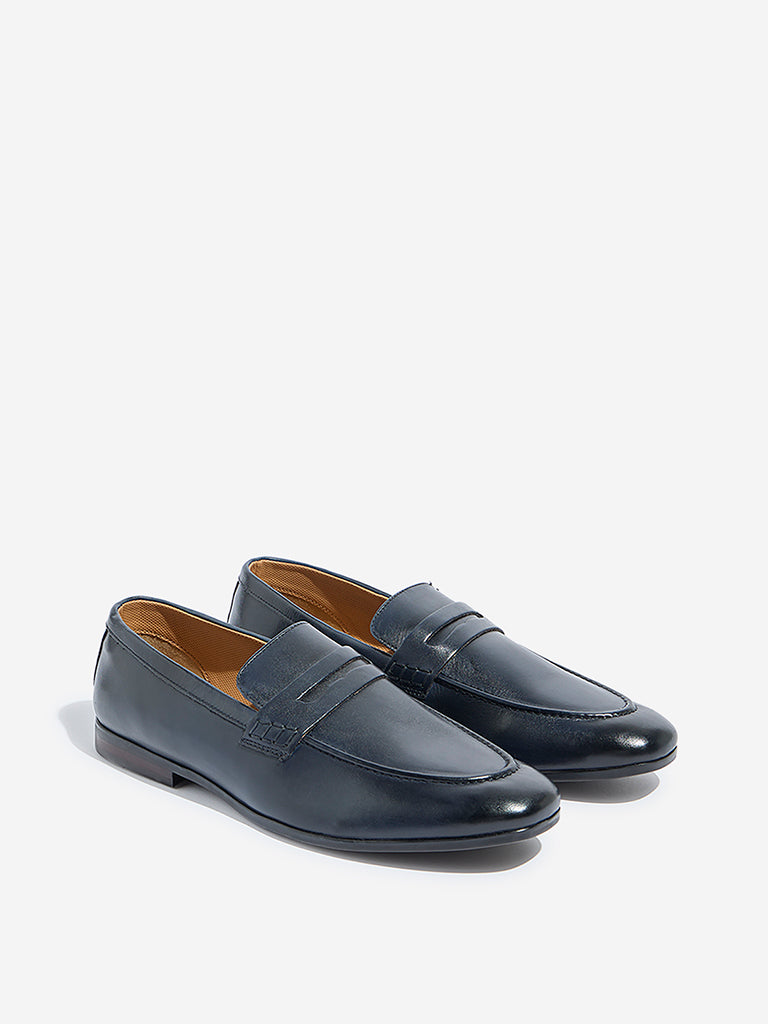 Westside SOLEPLAY Men's Black Penny Loafers Front View