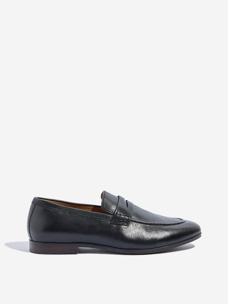 Westside SOLEPLAY Men's Black Penny Loafers Side View