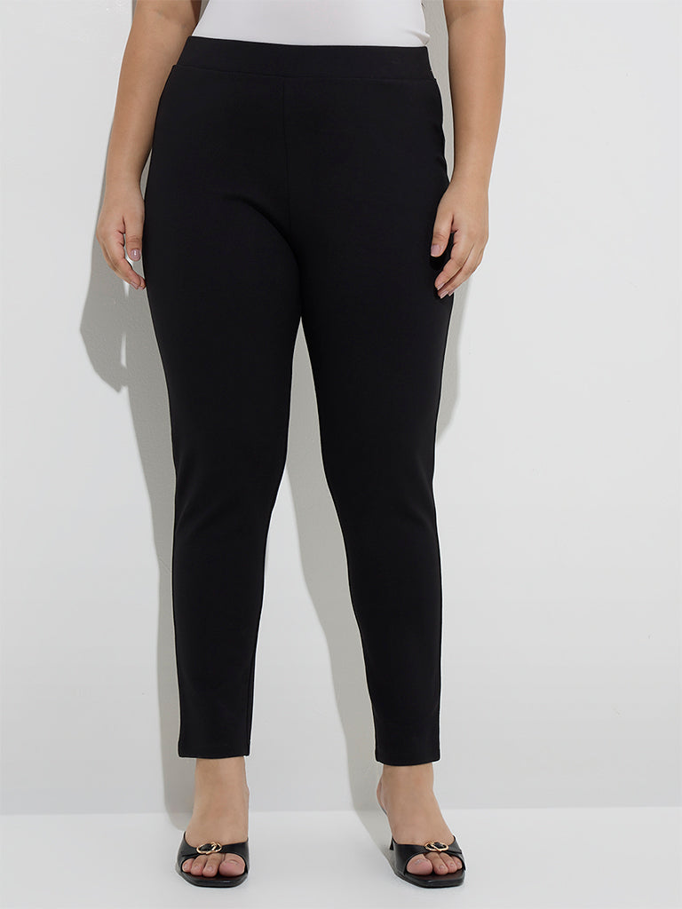 Gia Black High-Rise Skinny-Fit Pants