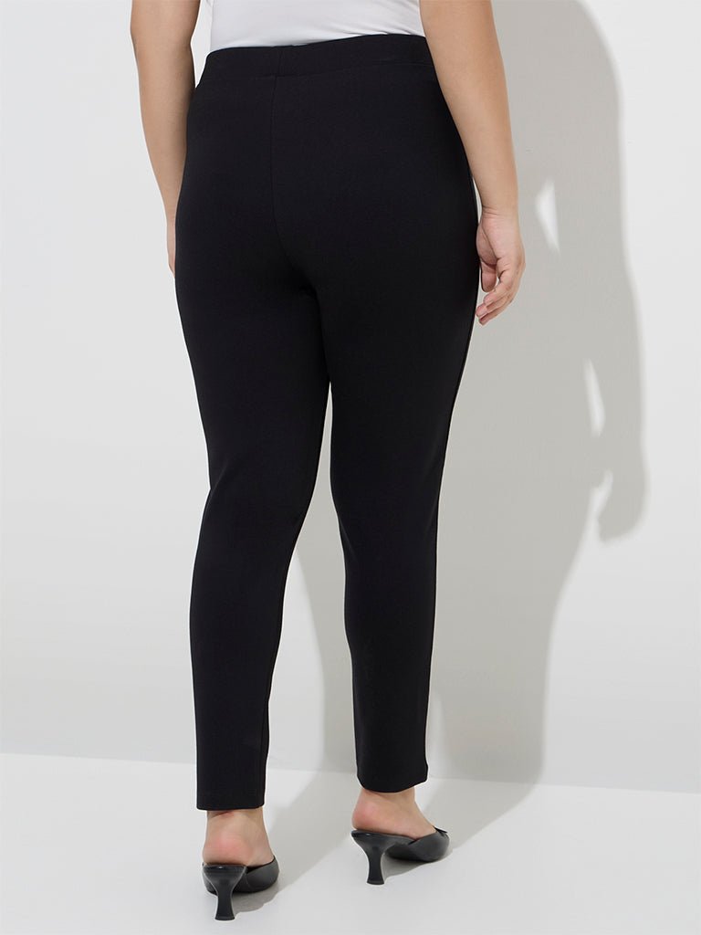 Gia Black High-Rise Skinny-Fit Pants