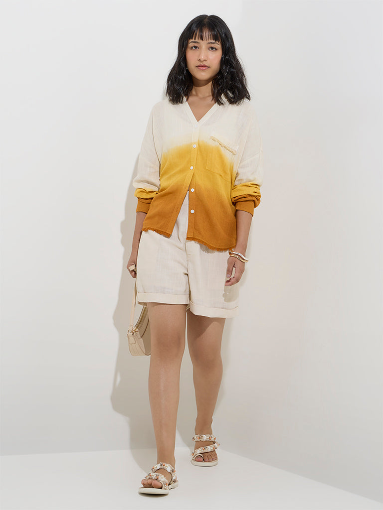 LOV Off-White Ombre-Finish Shirt