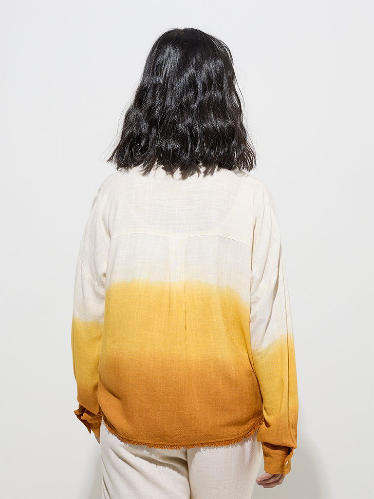 LOV Off-White Ombre-Finish Shirt