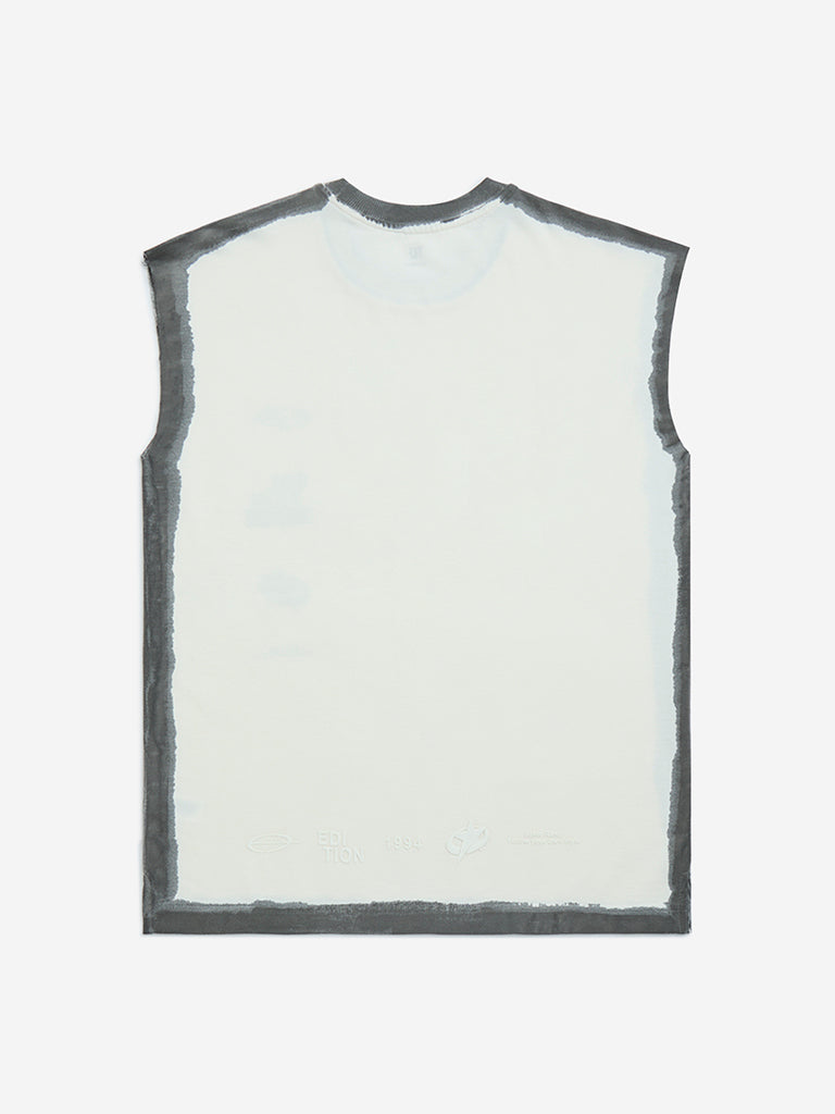 Y&F Kids Off-White Printed Cotton T-Shirt