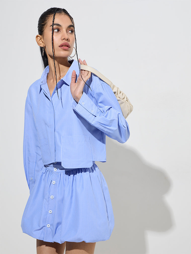 Nuon Blue Striped Shirt
