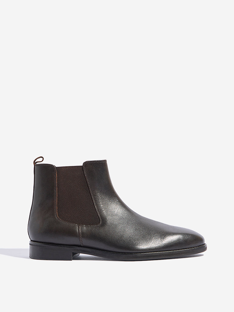 Westside SOLEPLAY Men's Dark Brown Chelsea Boots Side View
