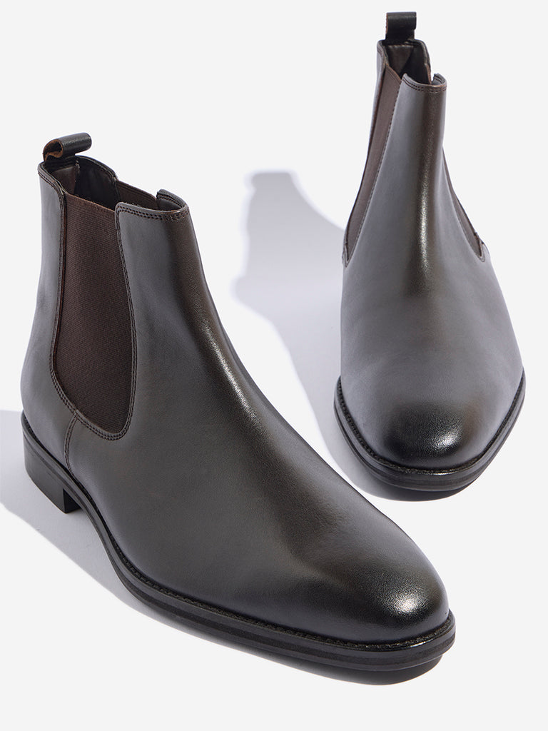 Westside SOLEPLAY Men's Dark Brown Chelsea Boots Zoomed View