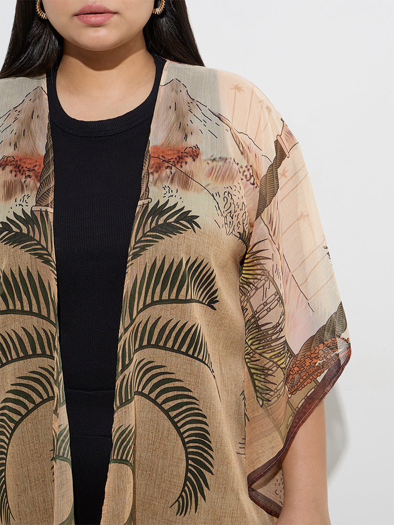 Westside Gia Women's Multicolour Tropical-Inspired Shrug for Casual Wear Zoom View