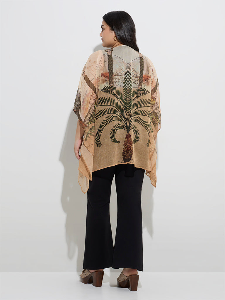 Westside Gia Women's Multicolour Tropical-Inspired Shrug for Casual Wear Back View