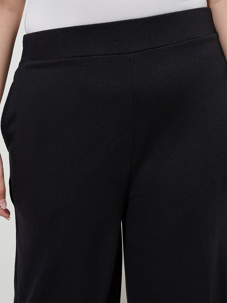 Gia Black Solid High-Rise Trousers