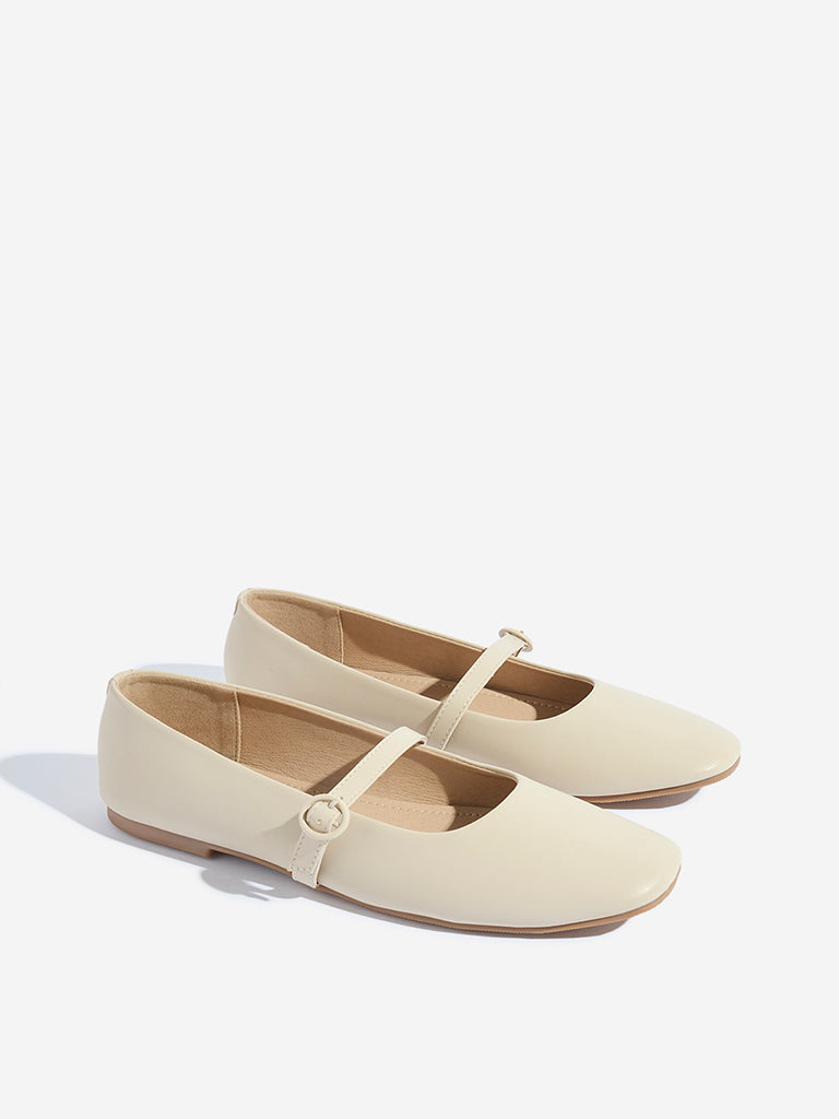 LUNA BLU Ivory Mary Jane Shoes