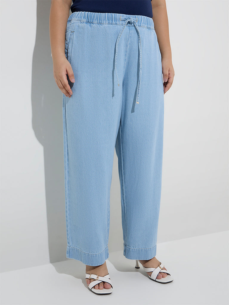 Gia Blue Washed High-Rise Denim Pants