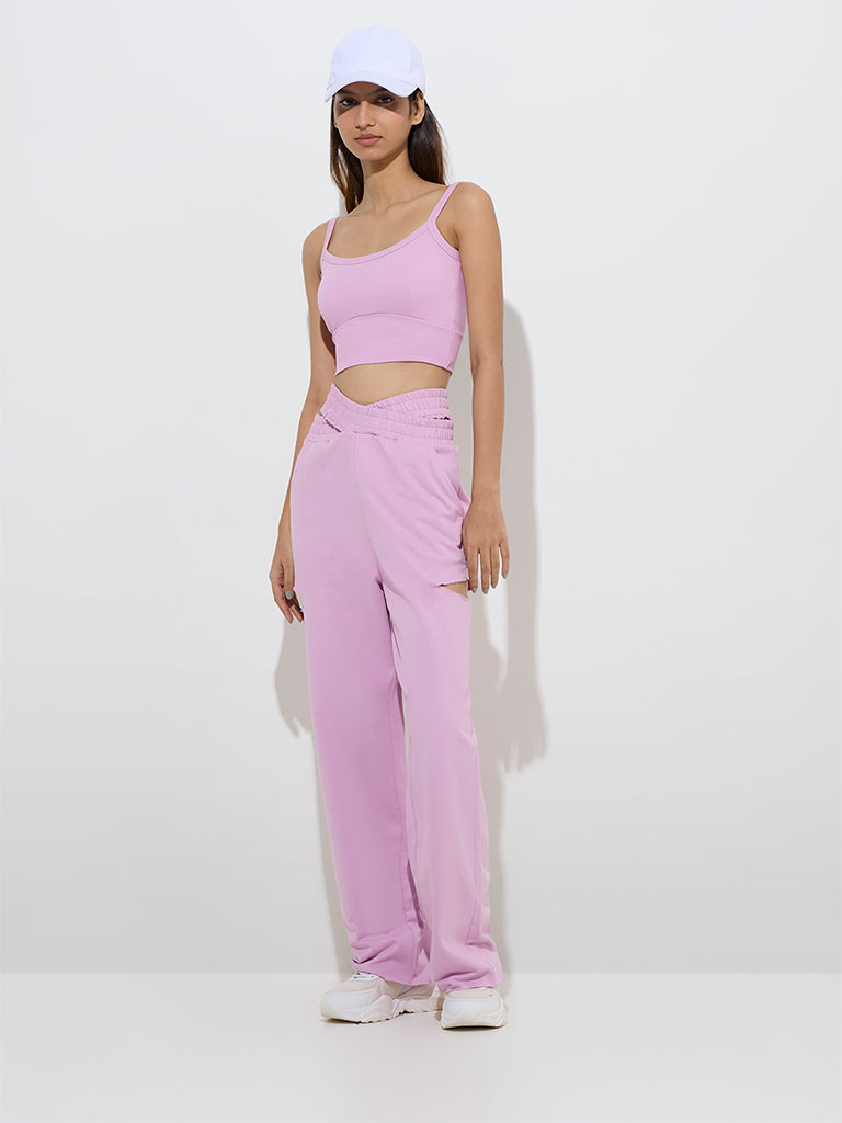 Studiofit Pink Padded Cotton Sports Bra
