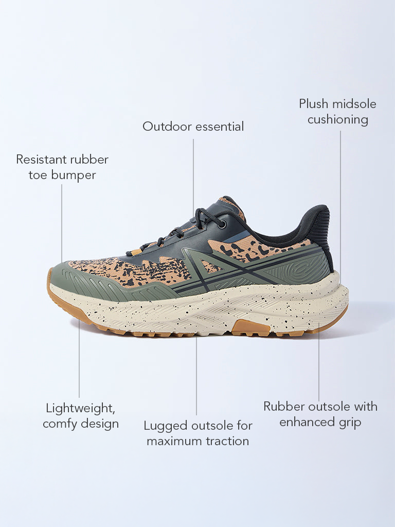 SOLEPLAY Olive Speckle Design Lace-Up Sneakers