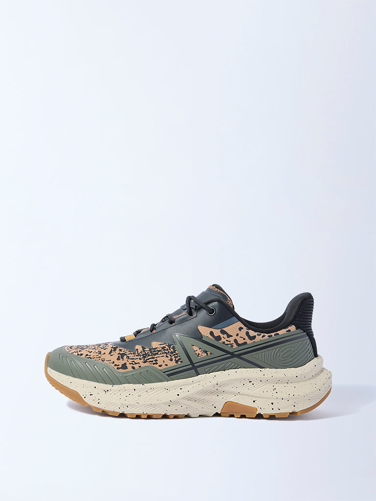 SOLEPLAY Olive Speckle Design Lace-Up Sneakers