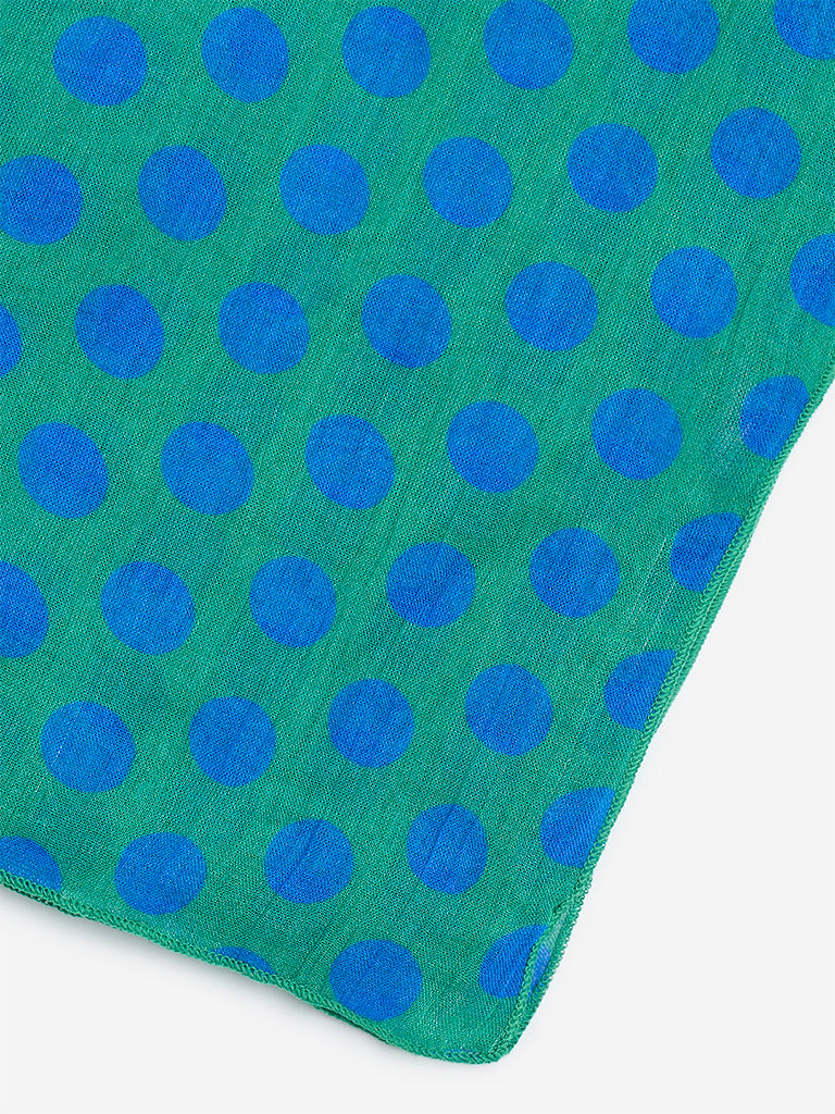 Westside Green Polka Dot Design Scarf