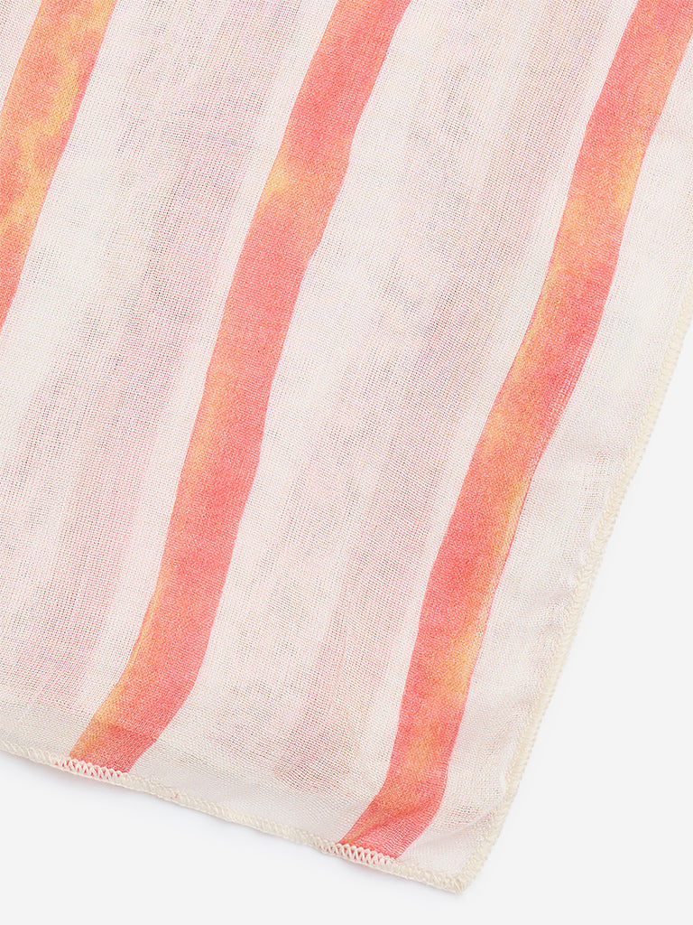 Westside Pink Stripe Patterned Scarf