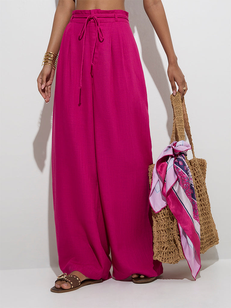 LOV Fuchsia High-Rise Pants