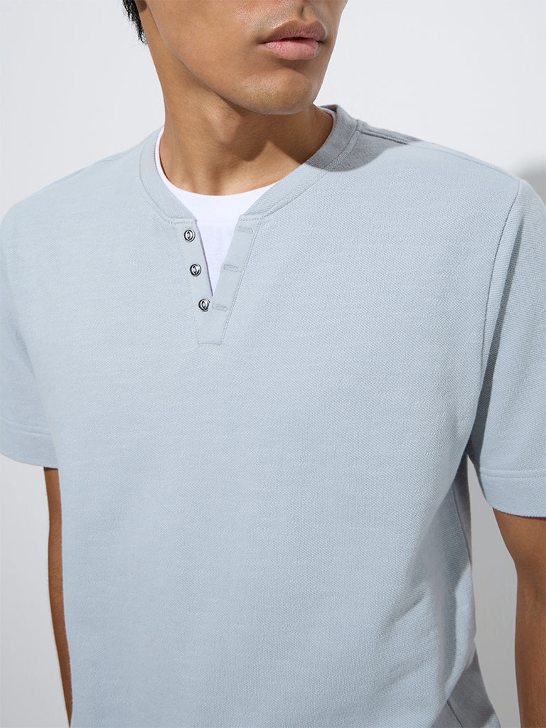 ETA Light Blue Relaxed-Fit Cotton T-Shirt