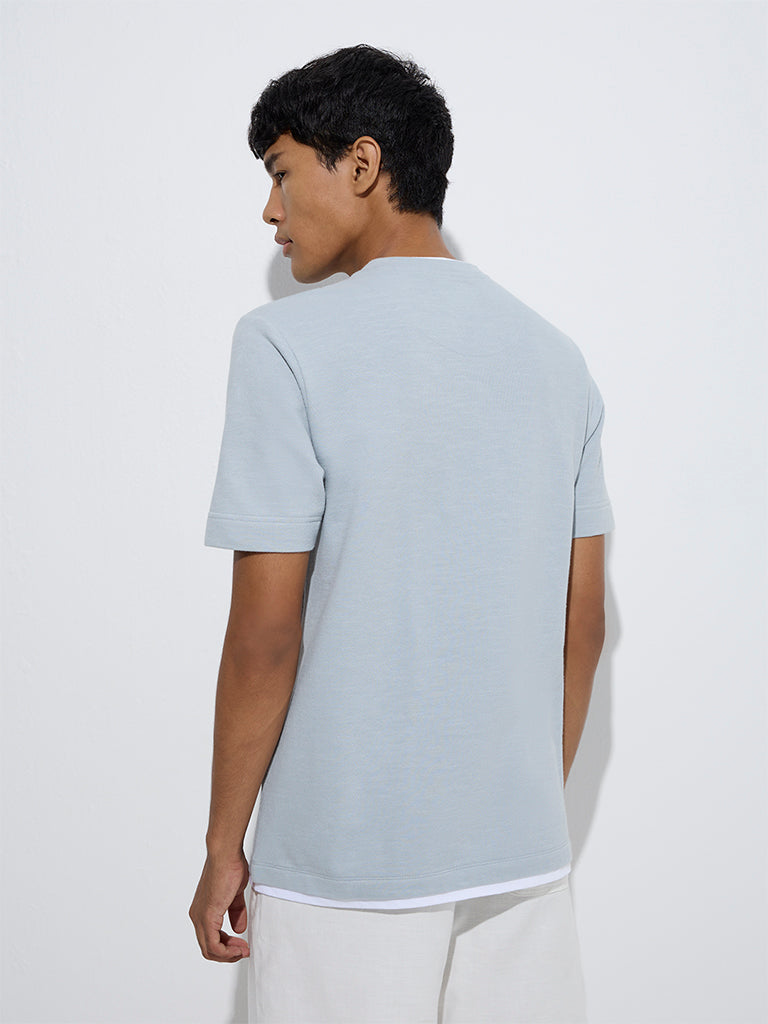 ETA Light Blue Relaxed-Fit Cotton T-Shirt