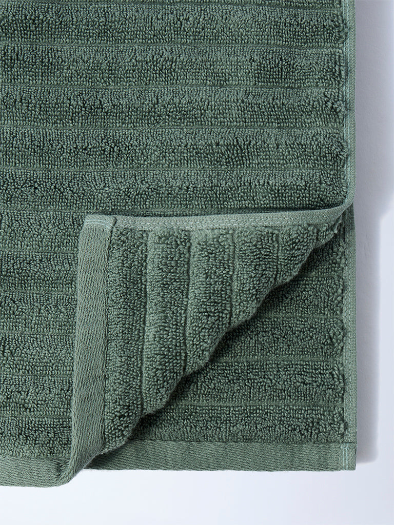 Westside Home Green Self-Striped Hand Towel