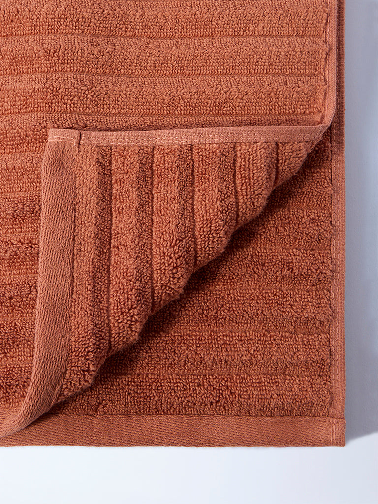 Westside Home Rust Self-Striped Hand Towel