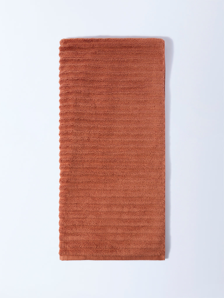 Westside Home Rust Self-Striped Bath Towel