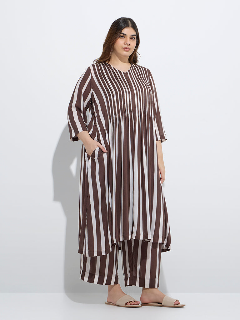 Enzo Pant in Stripe Brown