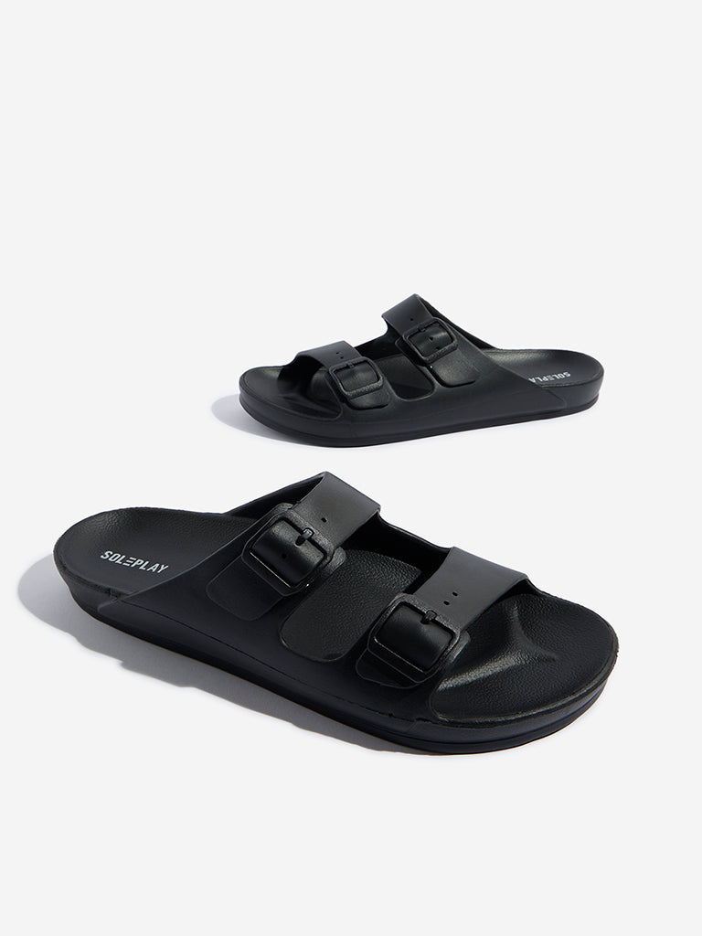 SOLEPLAY Black Dual-Strap Flip-Flop