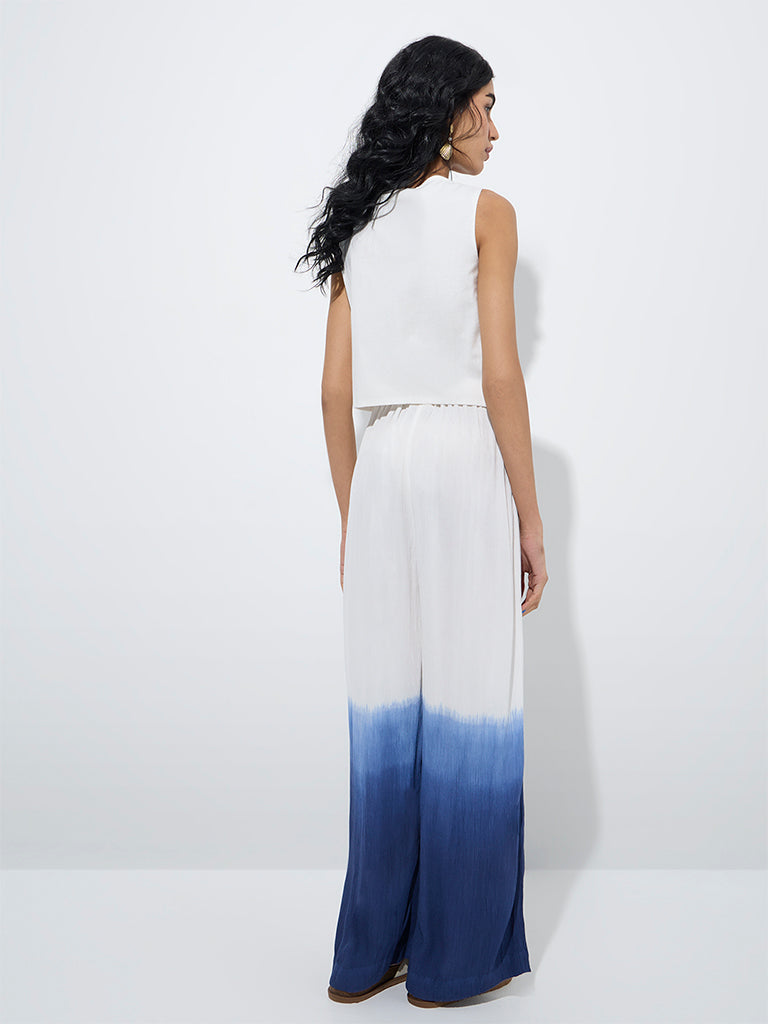 westisde Bombay Paisley Women's Indigo Ombre-Finish Pants for Everyday Back View