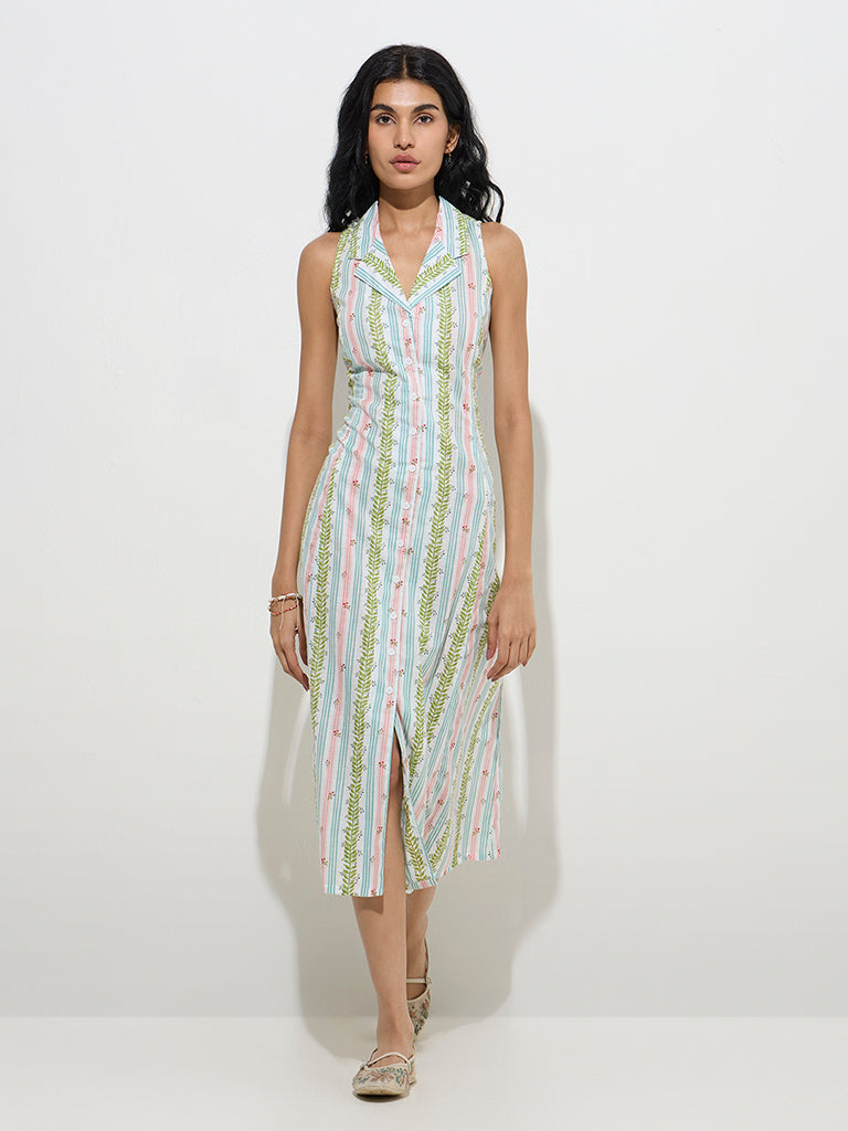 Bombay Paisley Multicolour Printed Cotton Shirt Dress