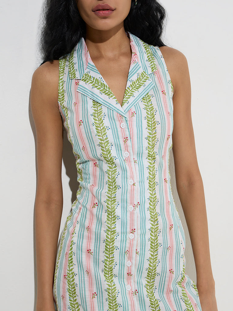 Bombay Paisley Multicolour Printed Cotton Shirt Dress